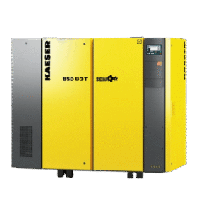 KAESER BSD 83T 45KW60HP @7.5 to 15 bar pressure mid-sized direct driven rotary screw air compressor deliver reliable performance and energy efficiency. 288CFM