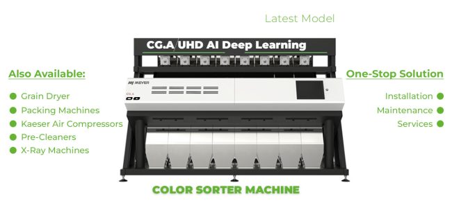 Meyer CG.A AI Deep Learning with UHD Color Sorter Machine for Worm holes sorting
